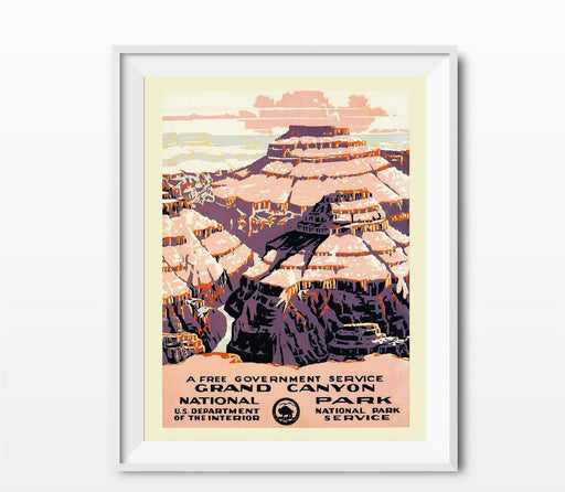 Vintage Government Wall Art, Works Project Administration-Set of 1-Andaz Press-Grand Canyon National Park-