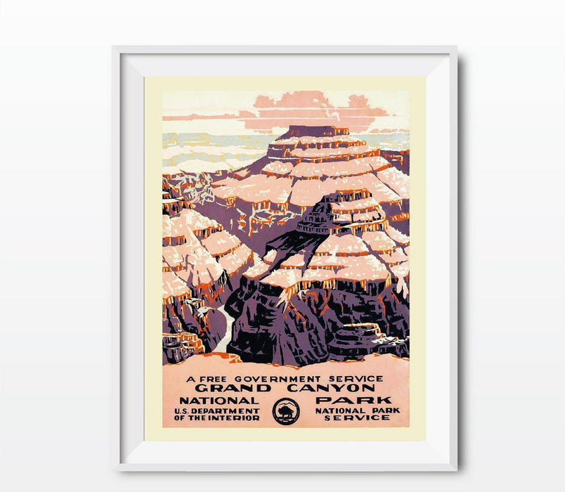 Vintage Government Wall Art, Works Project Administration-Set of 1-Andaz Press-Grand Canyon National Park-