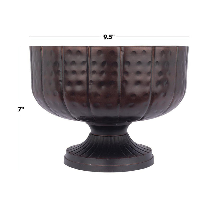 Vintage Metal Compote Bowls Ideal for Table Centerpiece, Weddings, Events, Home Decor Pedestal Bowl Vase-Set of 1-Koyal Wholesale-Bronze-9.5" x 7"-