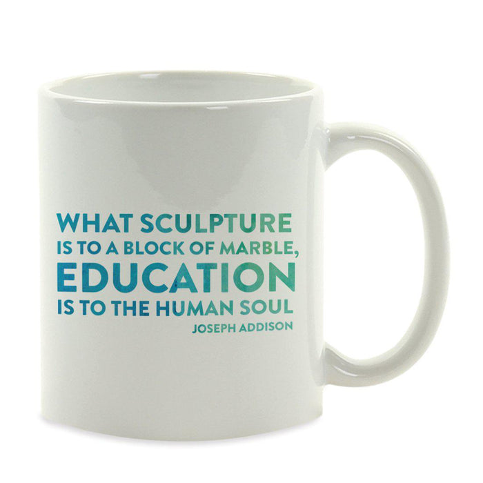 Water Color Teacher Appreciation Quotes Ceramic Coffee Mug Collection 1-Set of 1-Andaz Press-Marble-