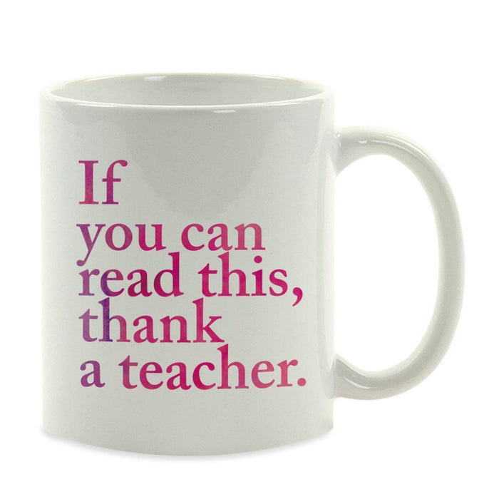 Water Color Teacher Appreciation Quotes Ceramic Coffee Mug Collection 2-Set of 1-Andaz Press-Classroom-