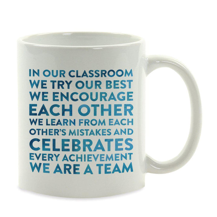 Water Color Teacher Appreciation Quotes Ceramic Coffee Mug Collection 2-Set of 1-Andaz Press-Achievement-