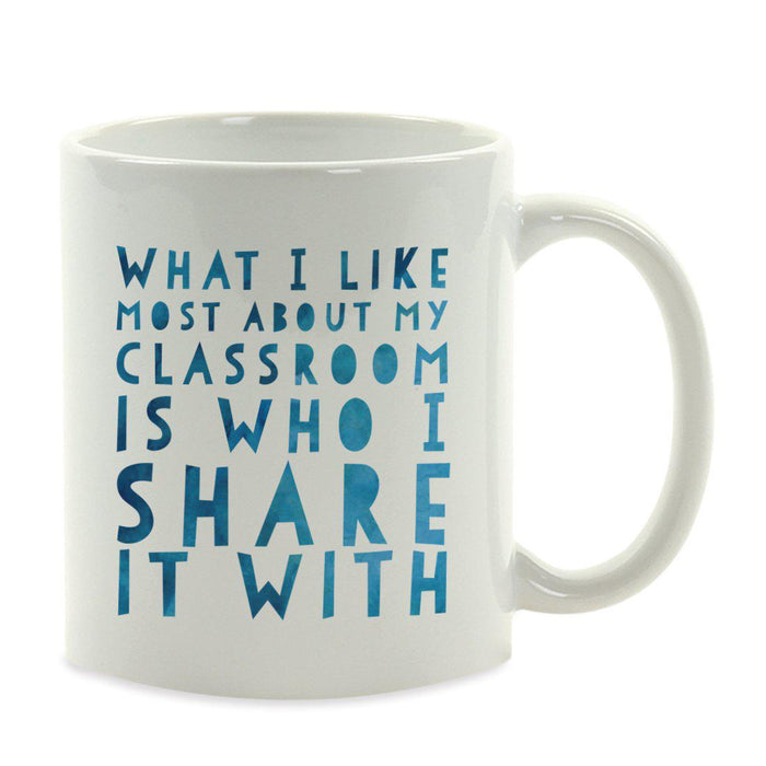 Water Color Teacher Appreciation Quotes Ceramic Coffee Mug Collection 2-Set of 1-Andaz Press-Classroom-