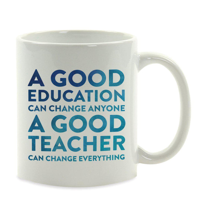 Water Color Teacher Appreciation Quotes Ceramic Coffee Mug Collection 2-Set of 1-Andaz Press-Good-