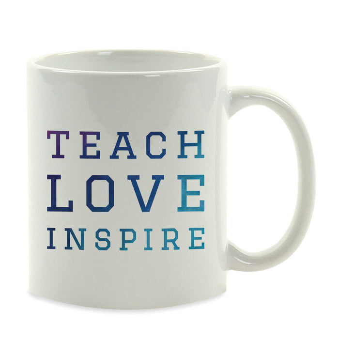 Water Color Teacher Appreciation Quotes Ceramic Coffee Mug Collection 2-Set of 1-Andaz Press-Love Inspire-
