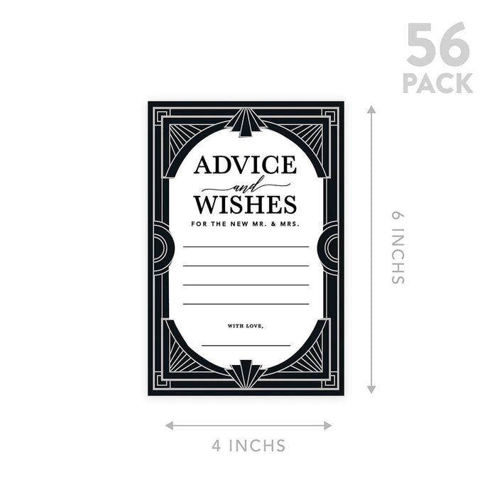 Wedding Advice & Well Wishes Guest Book Cards for Bride and Groom Design 1-Set of 56-Andaz Press-Art Deco-