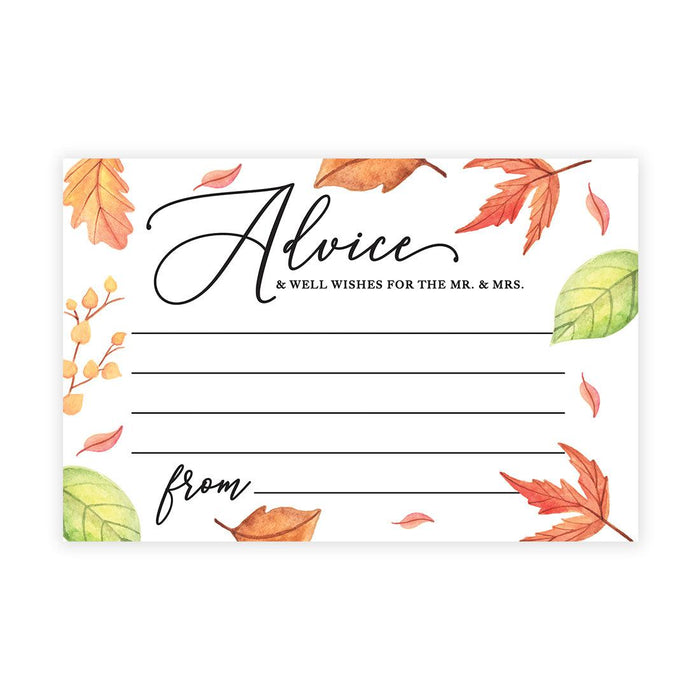 Wedding Advice & Well Wishes Guest Book Cards for Bride and Groom Design 1-Set of 56-Andaz Press-Autumn Fall Foliage-
