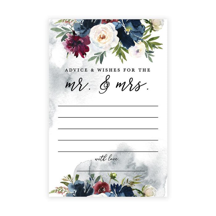 Wedding Advice & Well Wishes Guest Book Cards for Bride and Groom Design 1-Set of 56-Andaz Press-Modern Rustic Florals-