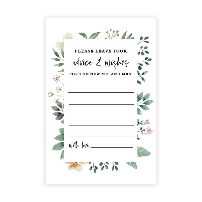 Wedding Advice & Well Wishes Guest Book Cards for Bride and Groom Design 1-Set of 56-Andaz Press-Spring Greenery Florals-