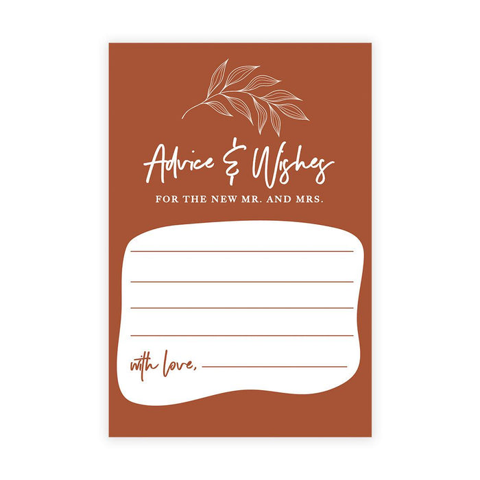 Wedding Advice & Well Wishes Guest Book Cards for Bride and Groom Design 1-Set of 56-Andaz Press-Terracotta-