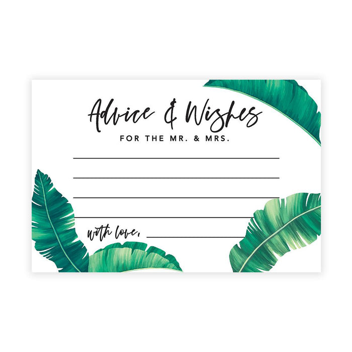 Wedding Advice & Well Wishes Guest Book Cards for Bride and Groom Design 1-Set of 56-Andaz Press-Tropical Banana Leaf-