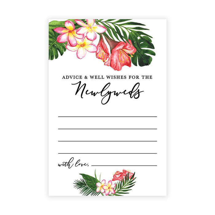 Wedding Advice & Well Wishes Guest Book Cards for Bride and Groom Design 1-Set of 56-Andaz Press-Tropical Florals-