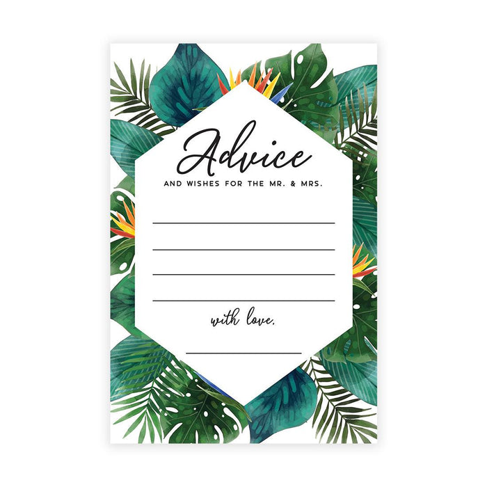 Wedding Advice & Well Wishes Guest Book Cards for Bride and Groom Design 1-Set of 56-Andaz Press-Tropical Palm Leaves-