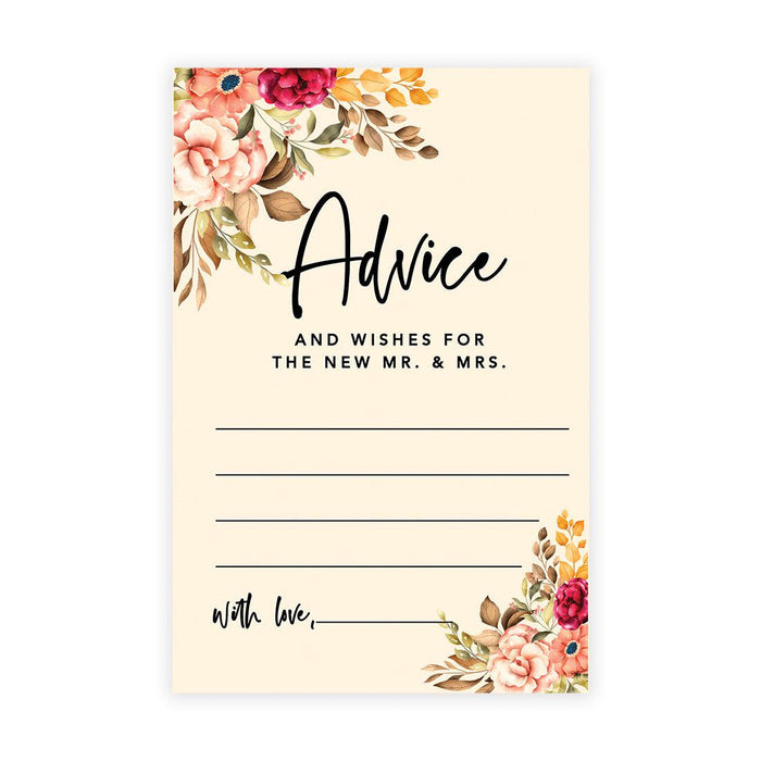 Wedding Advice & Well Wishes Guest Book Cards for Bride and Groom Design 1-Set of 56-Andaz Press-Vintage Floral-