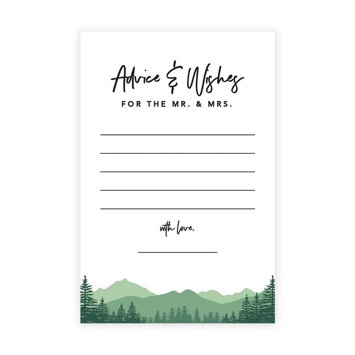 Wedding Advice & Well Wishes Guest Book Cards for Bride and Groom Design 1-Set of 56-Andaz Press-Woodland Forest Theme-