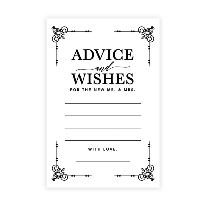 Wedding Advice & Well Wishes Guest Book Cards for Bride and Groom Design 2-Set of 56-Andaz Press-Dark Green Elegant Ornate-