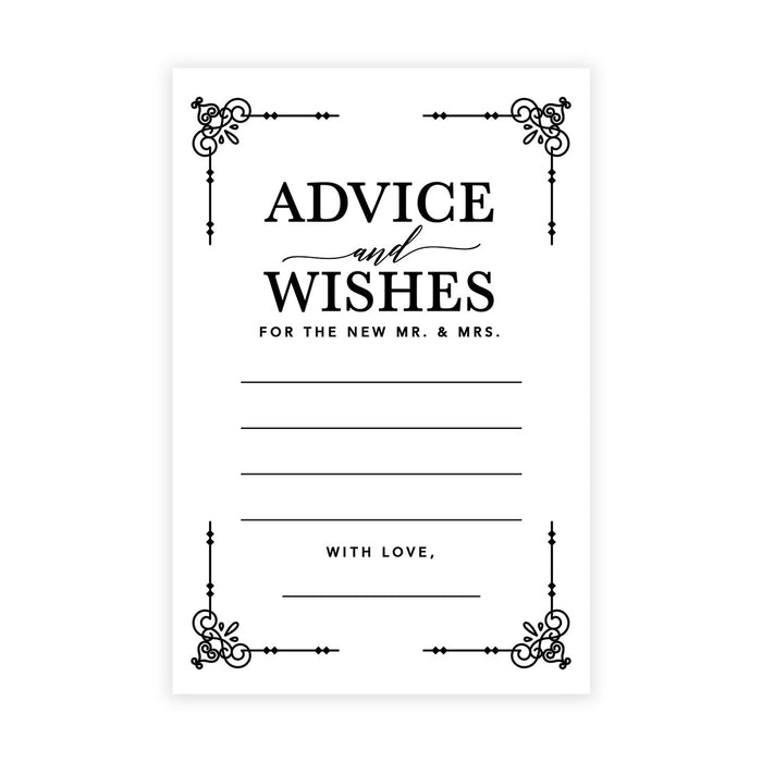 Wedding Advice & Well Wishes Guest Book Cards for Bride and Groom Design 2-Set of 56-Andaz Press-Black Art Deco-