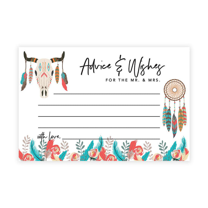 Wedding Advice & Well Wishes Guest Book Cards for Bride and Groom Design 2-Set of 56-Andaz Press-Boho Dream Catcher-