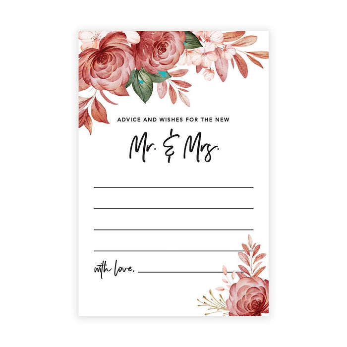 Wedding Advice & Well Wishes Guest Book Cards for Bride and Groom Design 2-Set of 56-Andaz Press-Boho Floral-
