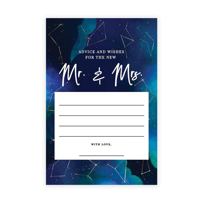 Wedding Advice & Well Wishes Guest Book Cards for Bride and Groom Design 2-Set of 56-Andaz Press-Celestial Astrology-