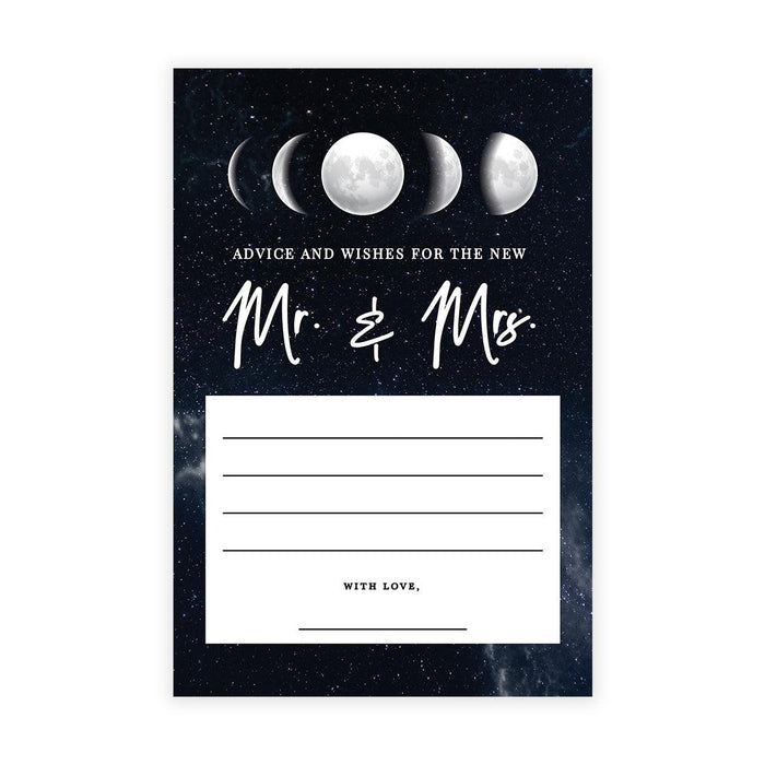 Wedding Advice & Well Wishes Guest Book Cards for Bride and Groom Design 2-Set of 56-Andaz Press-Celestial Moon Phase-