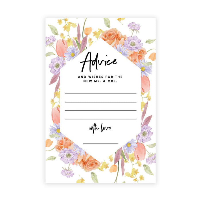Wedding Advice & Well Wishes Guest Book Cards for Bride and Groom Design 2-Set of 56-Andaz Press-Classic Spring Florals-