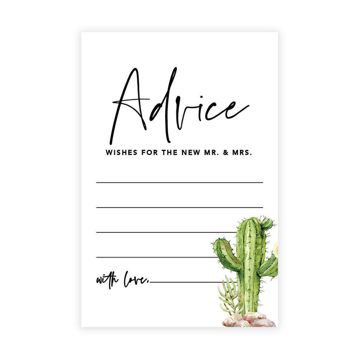 Wedding Advice & Well Wishes Guest Book Cards for Bride and Groom Design 2-Set of 56-Andaz Press-Desert Chic Cacti-