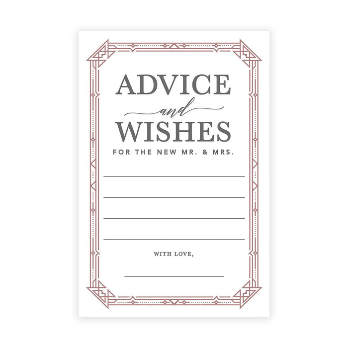 Wedding Advice & Well Wishes Guest Book Cards for Bride and Groom Design 2-Set of 56-Andaz Press-Elegant Art Deco-