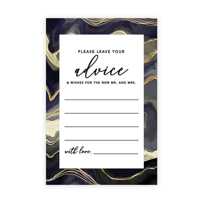 Wedding Advice & Well Wishes Guest Book Cards for Bride and Groom Design 2-Set of 56-Andaz Press-Marble Agate-