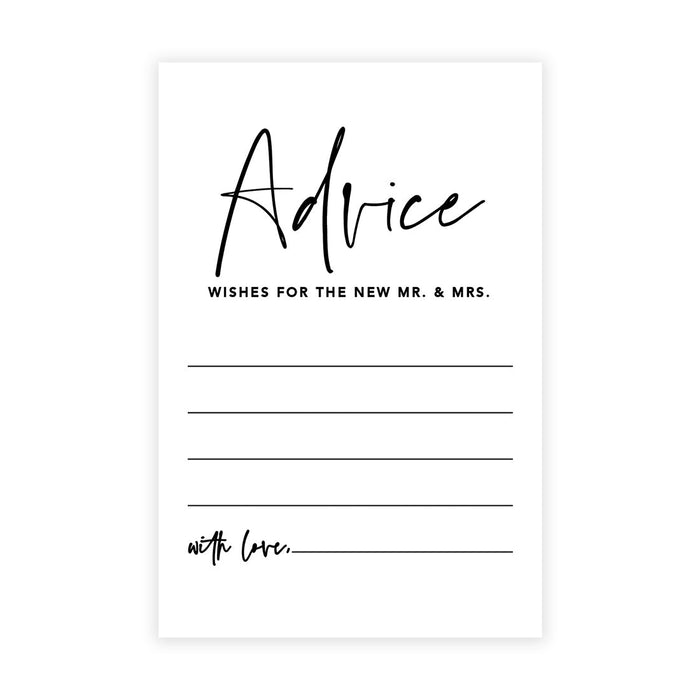 Wedding Advice & Well Wishes Guest Book Cards for Bride and Groom Design 2-Set of 56-Andaz Press-Minimal Line-