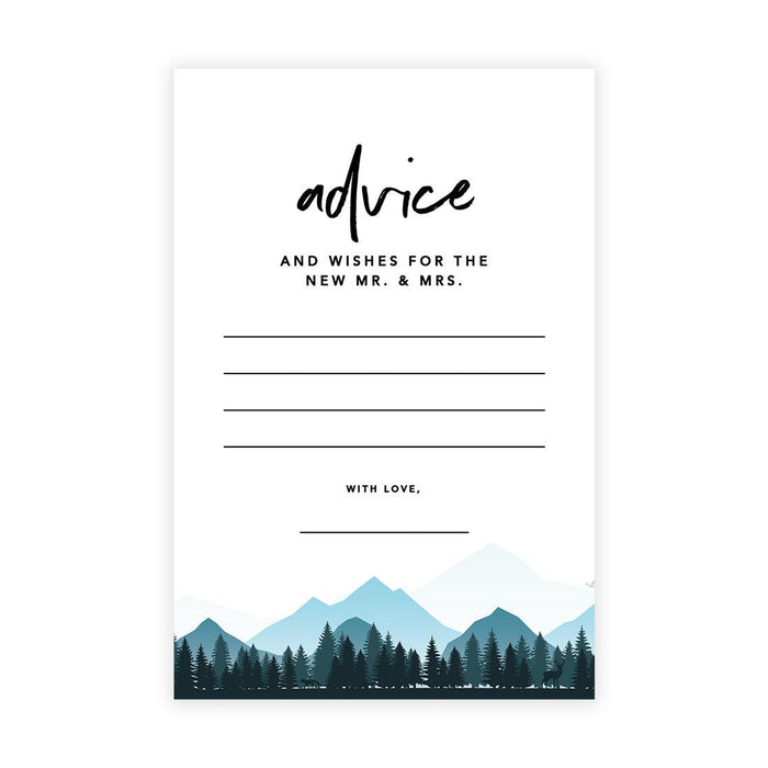 Wedding Advice & Well Wishes Guest Book Cards for Bride and Groom Design 2-Set of 56-Andaz Press-Mountain Forest-
