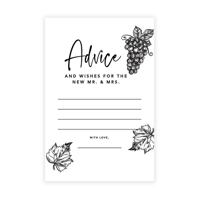 Wedding Advice & Well Wishes Guest Book Cards for Bride and Groom Design 2-Set of 56-Andaz Press-Vineyard-
