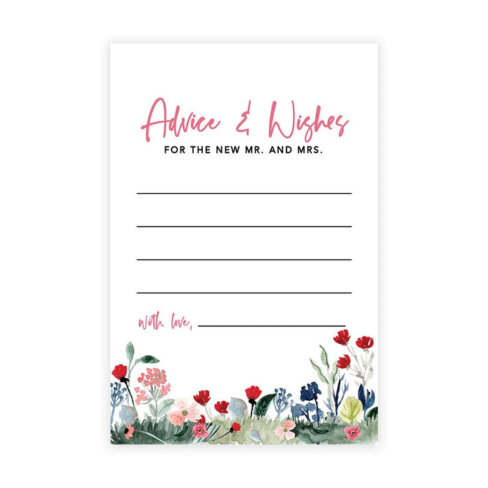 Wedding Advice & Well Wishes Guest Book Cards for Bride and Groom Design 2-Set of 56-Andaz Press-Watercolor Garden-