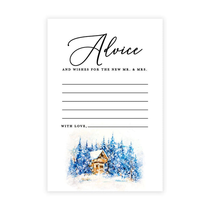 Wedding Advice & Well Wishes Guest Book Cards for Bride and Groom Design 2-Set of 56-Andaz Press-Winter-