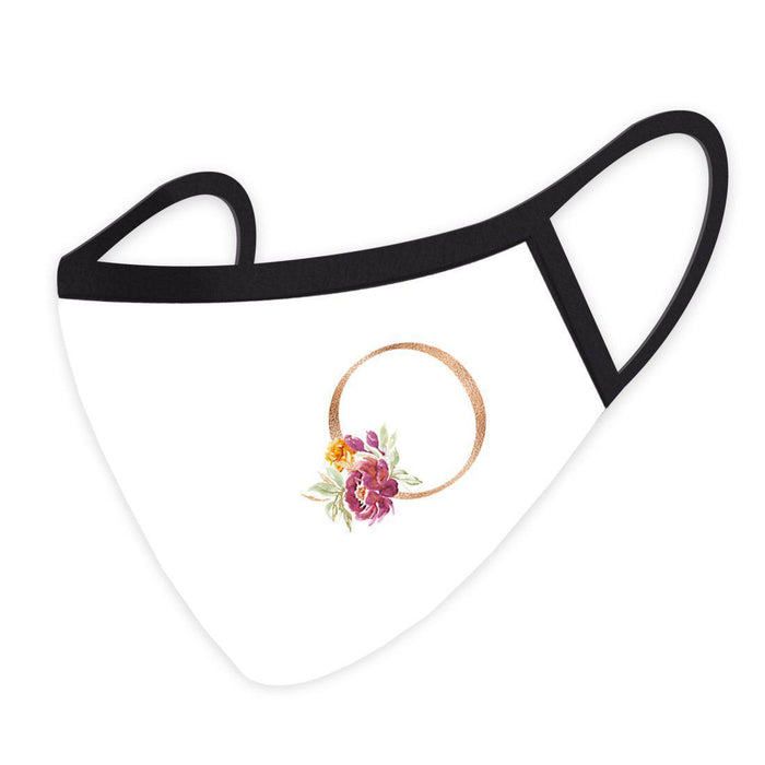 Wedding Collection Face Mask, Pink Floral Monogram, Reusable Cloth Face Masks with 1 Replaceable PM 2.5 Protection Filter-Set of 1-Andaz Press-A-