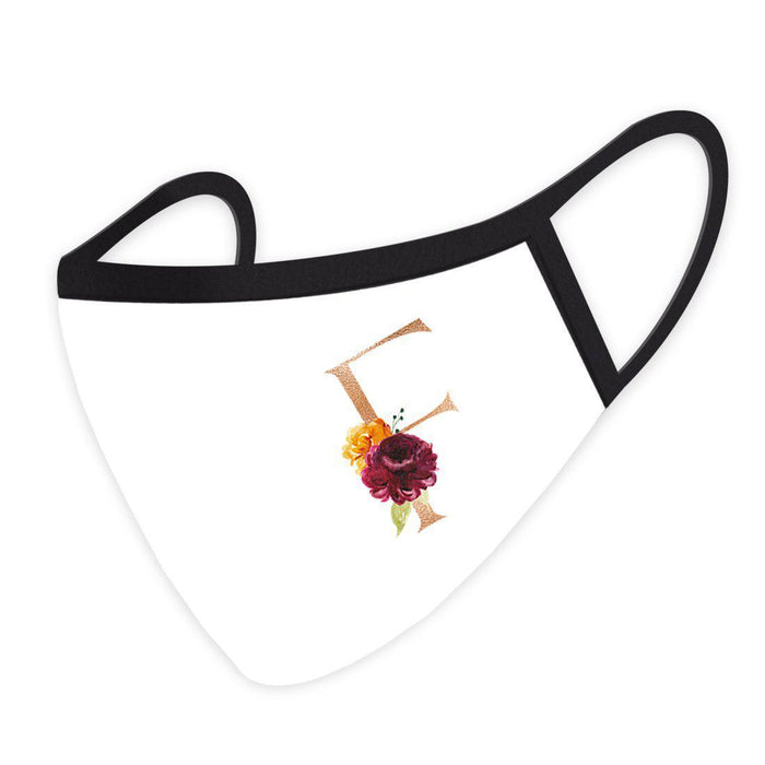 Wedding Collection Face Mask, Pink Floral Monogram, Reusable Cloth Face Masks with 1 Replaceable PM 2.5 Protection Filter-Set of 1-Andaz Press-F-
