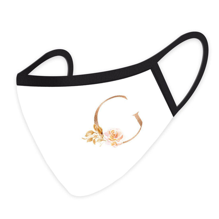 Wedding Collection Face Mask, Pink Floral Monogram, Reusable Cloth Face Masks with 1 Replaceable PM 2.5 Protection Filter-Set of 1-Andaz Press-G-