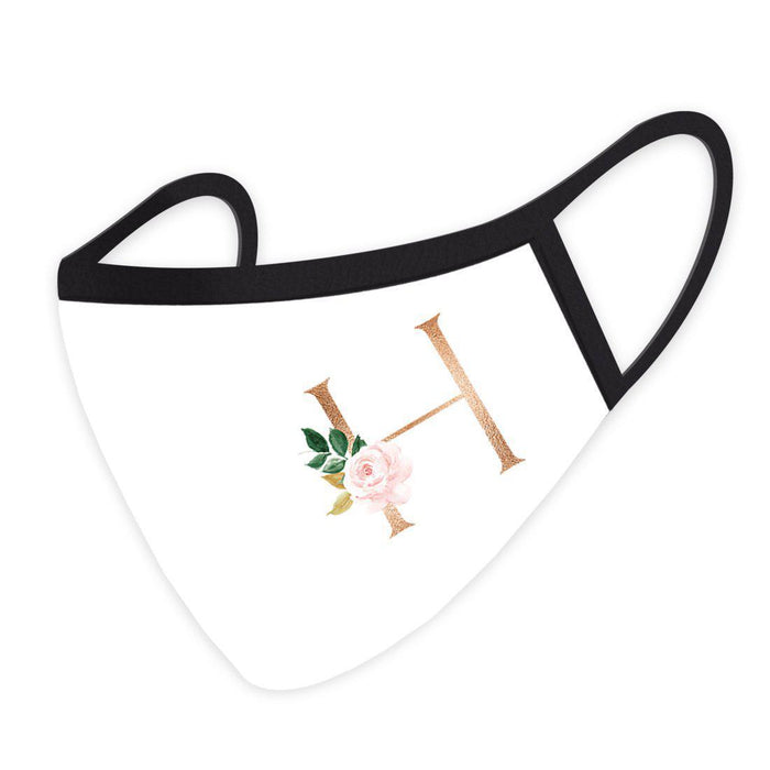 Wedding Collection Face Mask, Pink Floral Monogram, Reusable Cloth Face Masks with 1 Replaceable PM 2.5 Protection Filter-Set of 1-Andaz Press-H-