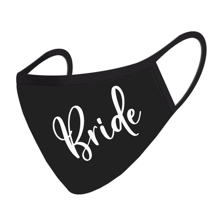 Wedding Collection Face Mask, Reusable Black Cloth Masks with 1 Replaceable PM 2.5 Protection Filter-Set of 1-Andaz Press-Bold Bride-