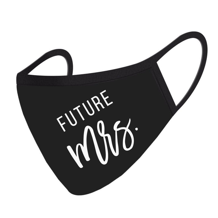 Wedding Collection Face Mask, Reusable Black Cloth Masks with 1 Replaceable PM 2.5 Protection Filter-Set of 1-Andaz Press-Future Mrs-