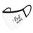 Wedding Collection Face Mask, Reusable White Cloth Face Masks with 1 Replaceable PM 2.5 Protection Filter-Set of 1-Andaz Press-Mother of the Bride-
