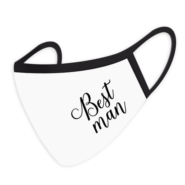 Wedding Collection Face Mask, Reusable White Cloth Face Masks with 1 Replaceable PM 2.5 Protection Filter-Set of 1-Andaz Press-Best Man-
