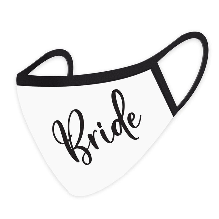 Wedding Collection Face Mask, Reusable White Cloth Face Masks with 1 Replaceable PM 2.5 Protection Filter-Set of 1-Andaz Press-Bold Bride-