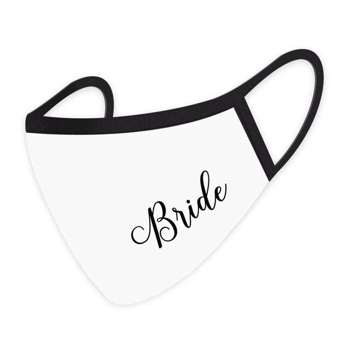Wedding Collection Face Mask, Reusable White Cloth Face Masks with 1 Replaceable PM 2.5 Protection Filter-Set of 1-Andaz Press-Bride Design-