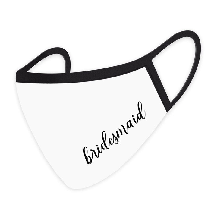 Wedding Collection Face Mask, Reusable White Cloth Face Masks with 1 Replaceable PM 2.5 Protection Filter-Set of 1-Andaz Press-Bridesmaid Design-