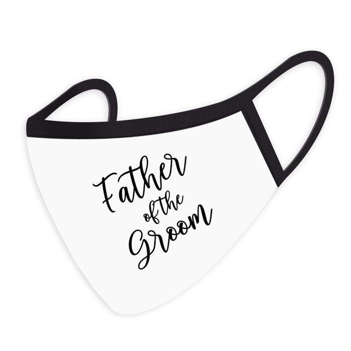 Wedding Collection Face Mask, Reusable White Cloth Face Masks with 1 Replaceable PM 2.5 Protection Filter-Set of 1-Andaz Press-Father of the Groom-