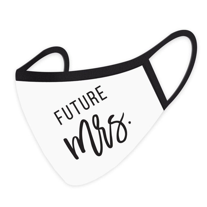 Wedding Collection Face Mask, Reusable White Cloth Face Masks with 1 Replaceable PM 2.5 Protection Filter-Set of 1-Andaz Press-Future Mrs-