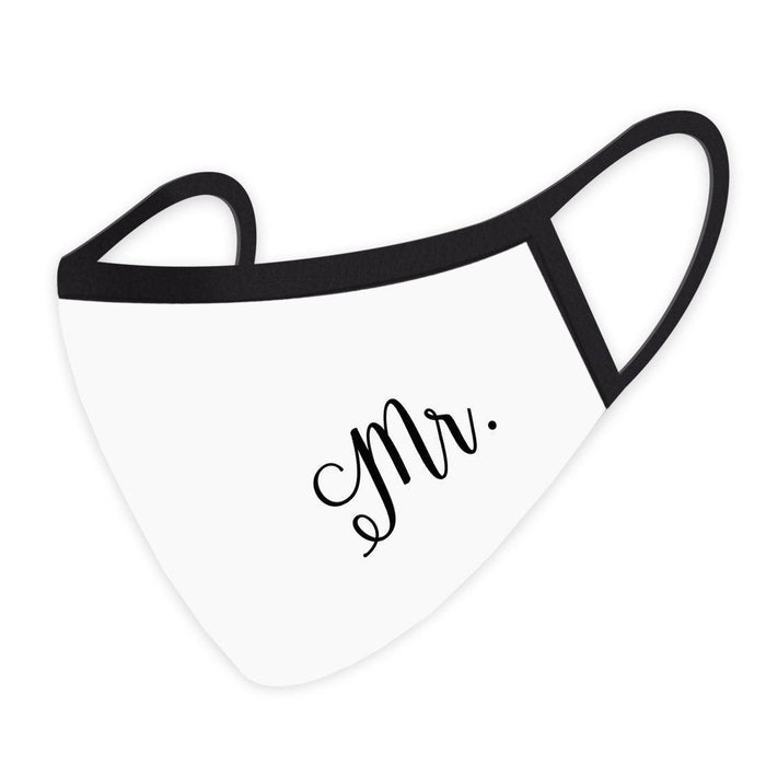 Wedding Collection Face Mask, Reusable White Cloth Face Masks with 1 Replaceable PM 2.5 Protection Filter-Set of 1-Andaz Press-Mr-