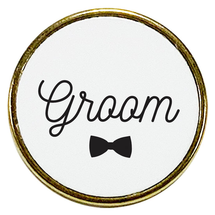 Wedding Enamel Lapel Pin, Wedding Party Button Pins-Set of 1-Andaz Press-Bride-