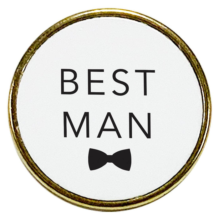 Wedding Enamel Lapel Pin, Wedding Party Button Pins-Set of 1-Andaz Press-Best Man-